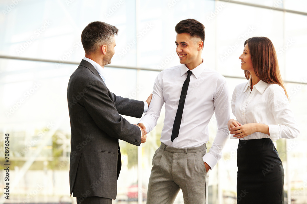 Business Team. People shake hands communicating with each other Business Team. People shake hands communicating with each other