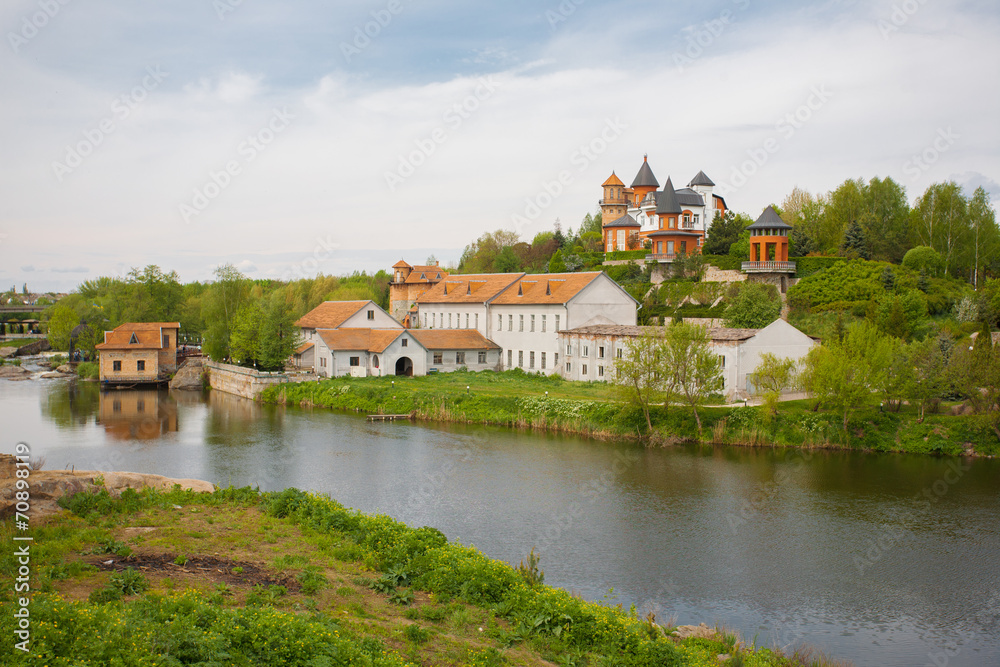 Homestead on riverside, Buki, Ukraine.