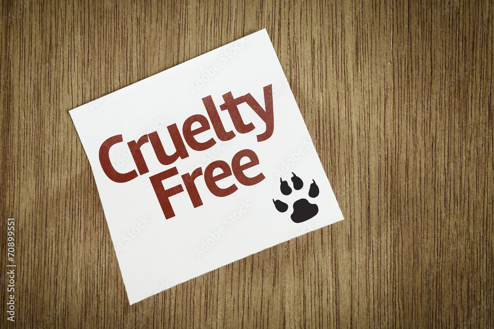 Cruelty Free on Paper Note on texture background Cruelty Free on Paper Note on texture background