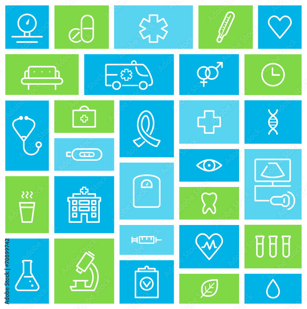 Medical and Healthcare Lined Icons Background Medical and Healthcare Lined Icons Background