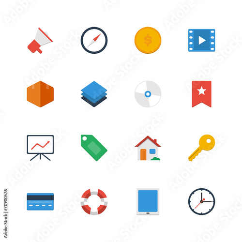 Set flat vector icons. Icons for web site, app, ui.