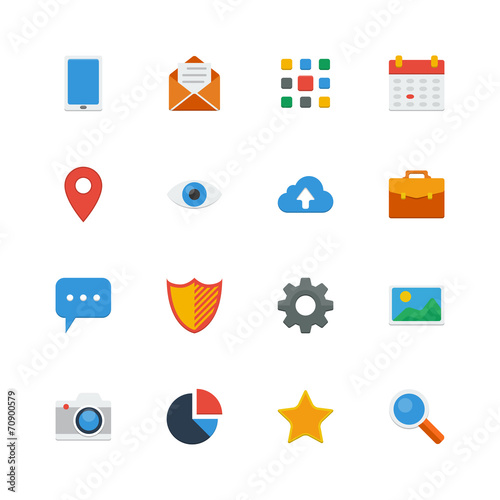 Set flat vector icons. Icons for web site, app, ui.