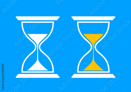 Hourglass icons on blue background