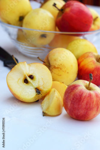 Red apples fresh in white background