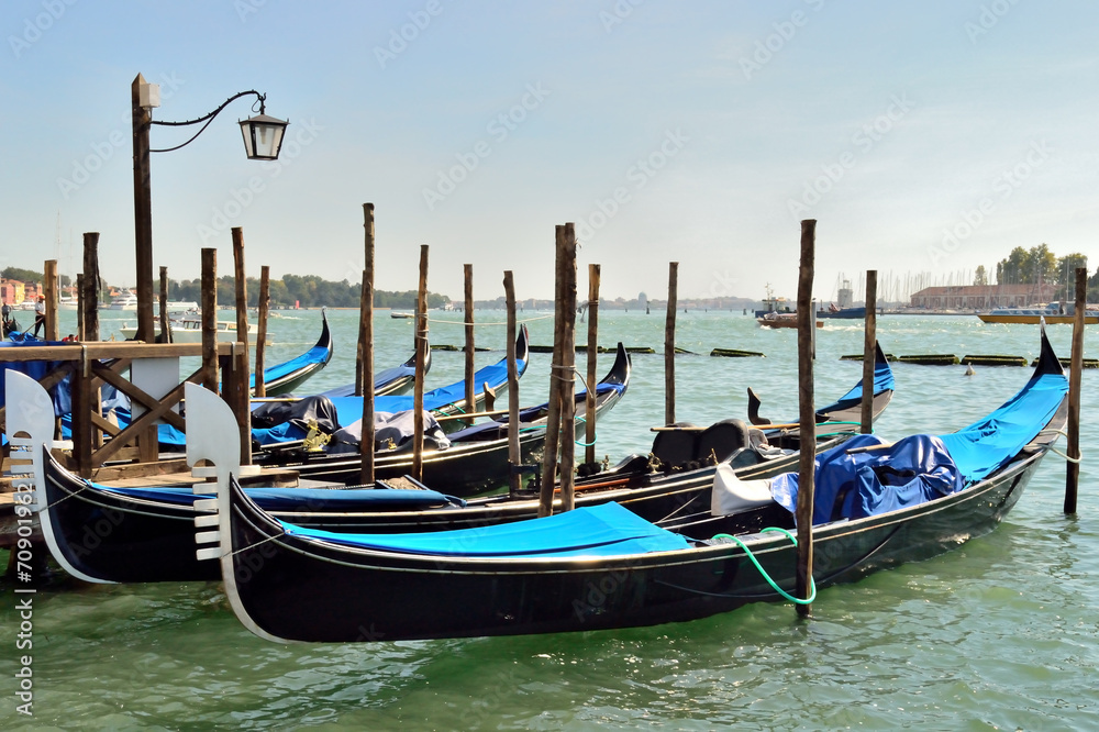 dock for gondolas in Venice