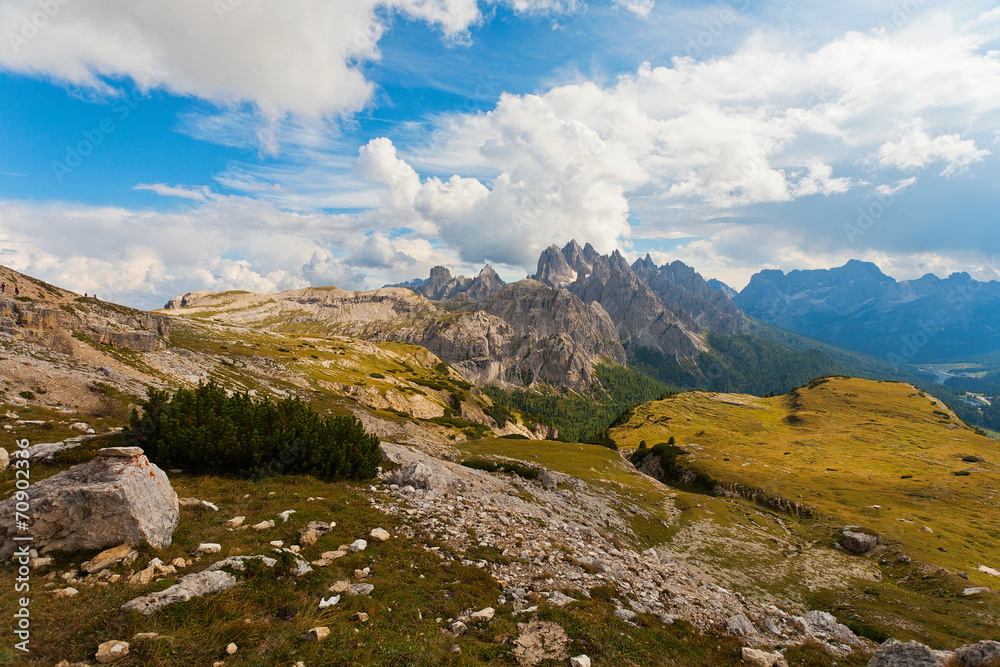 Dolomites mountain panorama in Italy