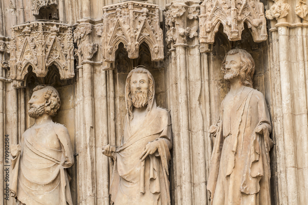 Apostles, ornaments and sculptures of Gothic style, Spanish Anci Apostles, ornaments and sculptures of Gothic style, Spanish Anci