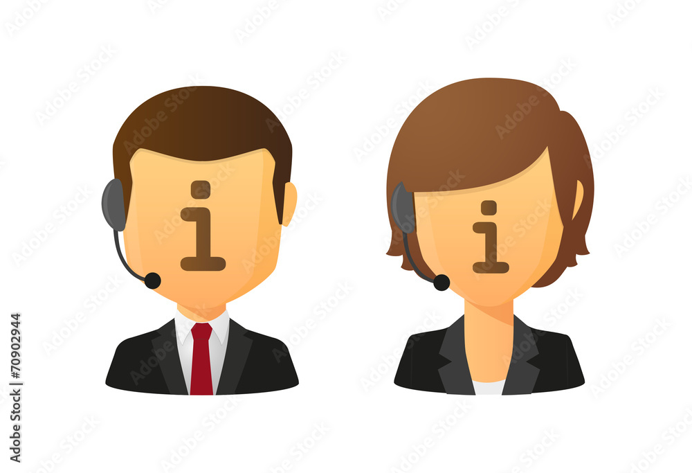 Faceless customer service workers