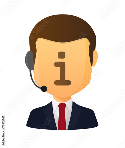 Faceless male customer service worker