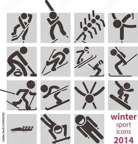 Winter sport icons photo