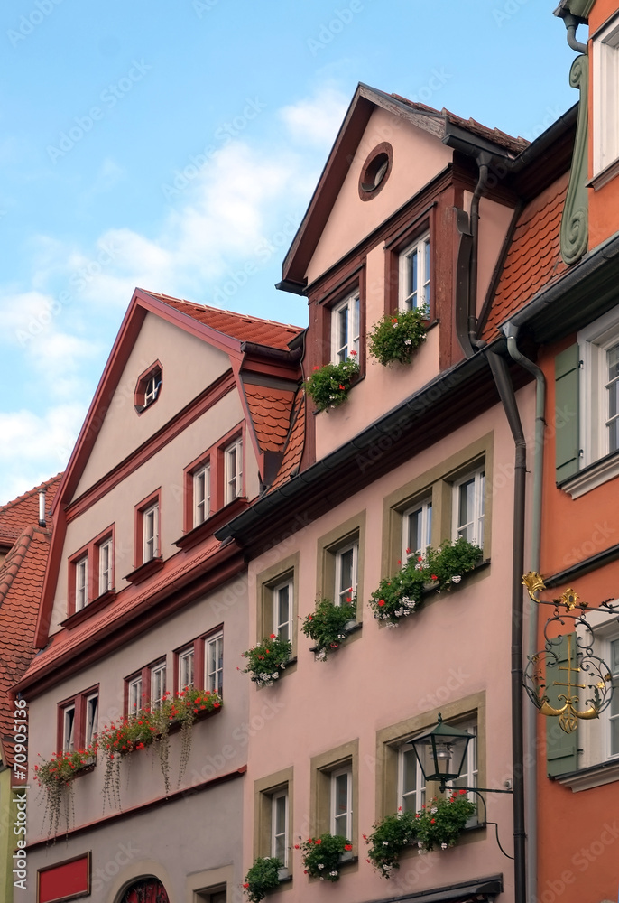 Hausfassaden in Rothenburg