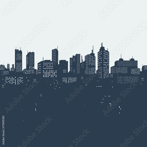 Silhouette background city photo