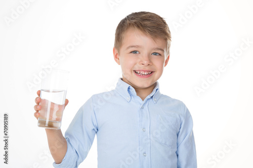 cute boy with water