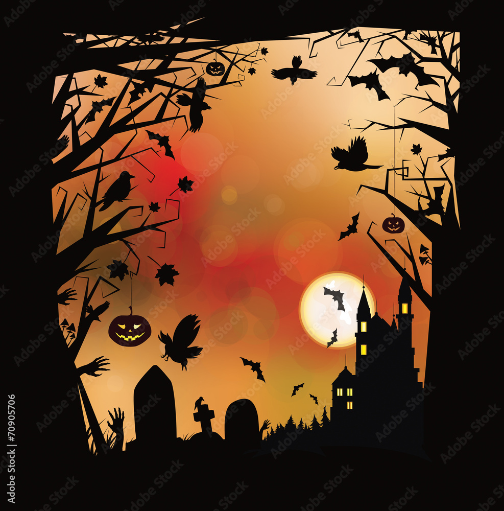Vector Halloween horror background.