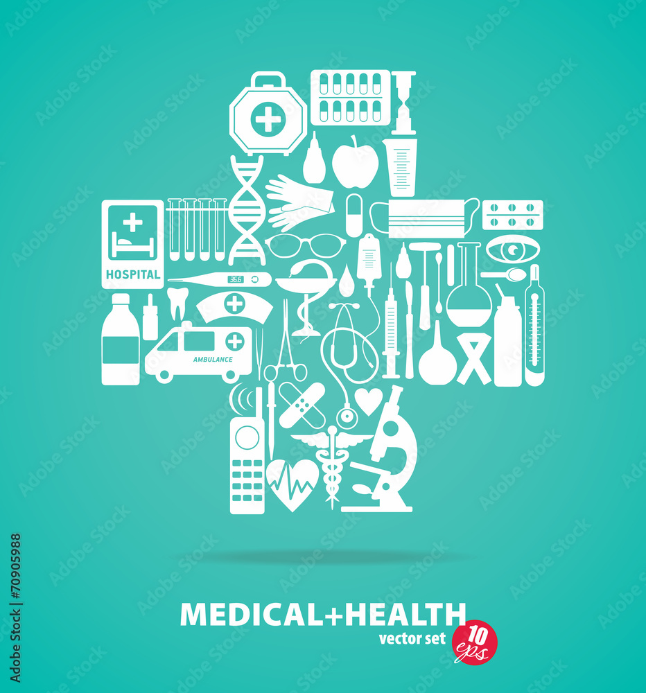 Medical set. Cross illustration. Medical set. Cross illustration.