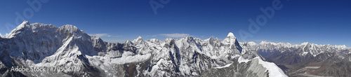 Panorama depuis le sommet de l'Island Peak - 6189 m, Népal © Dean Moriarty