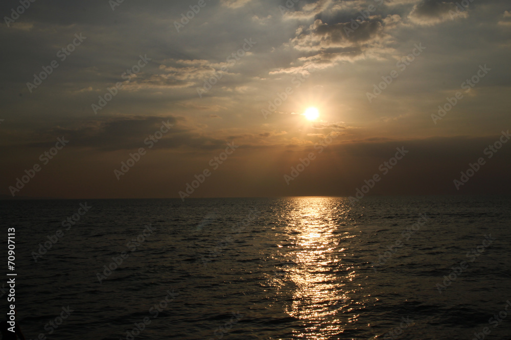 sunset on sea in thailand