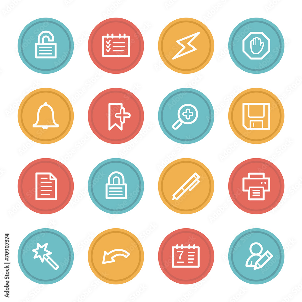 Scheduler web icons, color circle buttons Scheduler web icons, color circle buttons