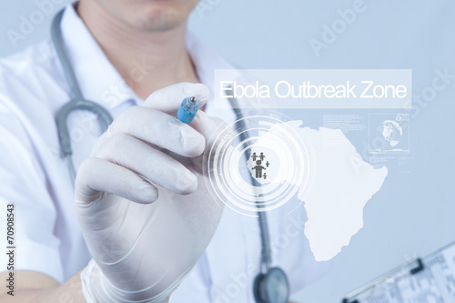 Doctor pointing pen to ward screen