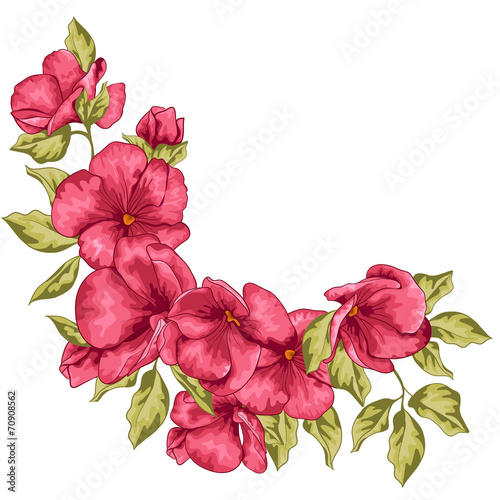 Wedding card. Sakura flowers. Vector illustration.