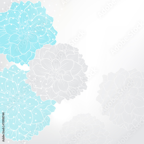 Wedding card or invitation with abstract floral background. Vect