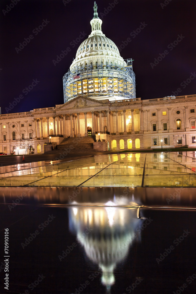 Fototapeta premium US Capitol North Side Construction Night Stars Washington DC