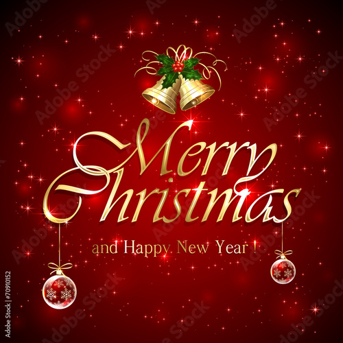 Merry Christmas on starry background
