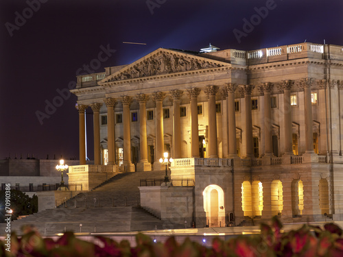 House of Representatives US Capitol Night Washington DC