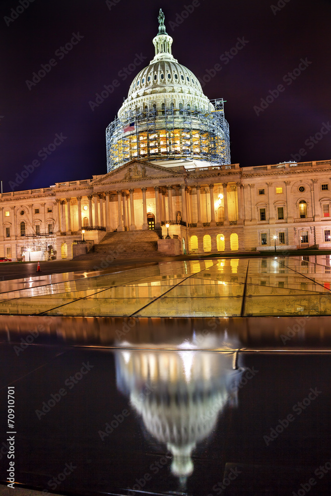 US Capitol North Side Construction Night Stars Washington DC