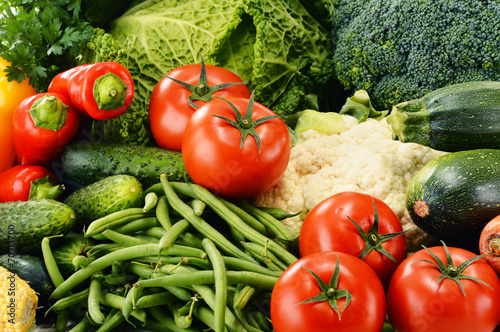 Fototapeta Naklejka Na Ścianę i Meble -  Variety of fresh organic vegetables. Detox diet