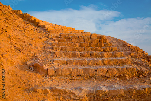 Ancient staircase on the mountain slope
