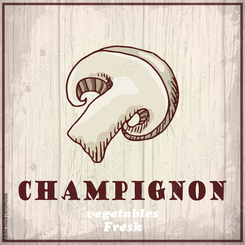 Fresh vegetables of a champignon
