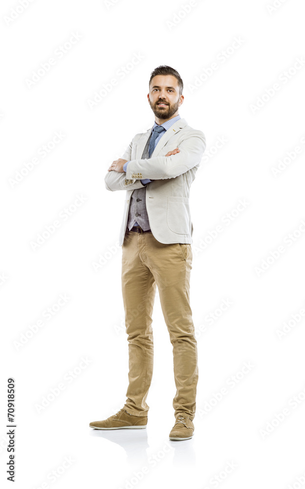 Hipster businessman in studio Hipster businessman in studio