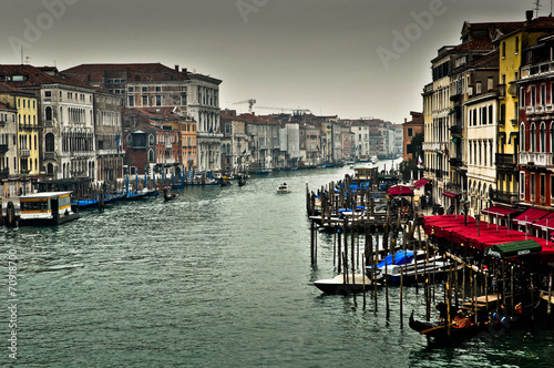 Grand Canal of Venice with Dark Grey Sky