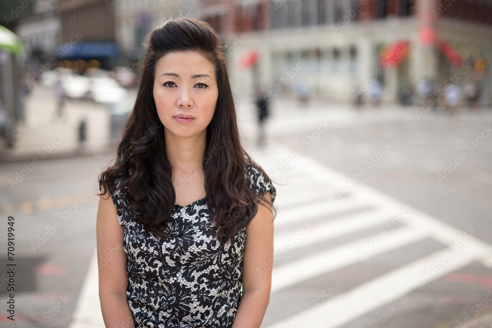 Young Asian Woman sad face portrait