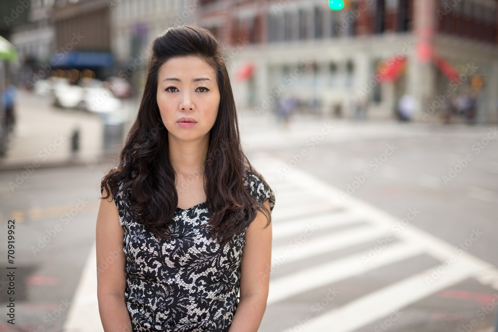 Fototapeta premium Young Asian Woman sad face portrait