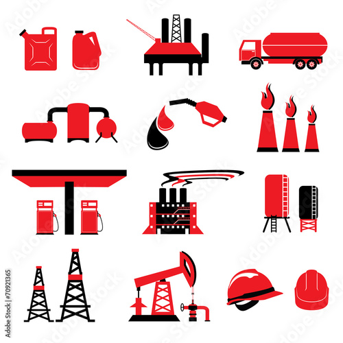 Set of Oil and Gas power energy vectors and icons