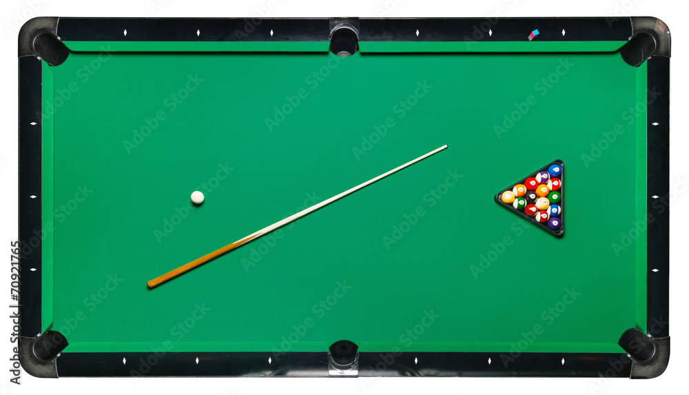 Fototapeta premium Isolated billiard table, top view.