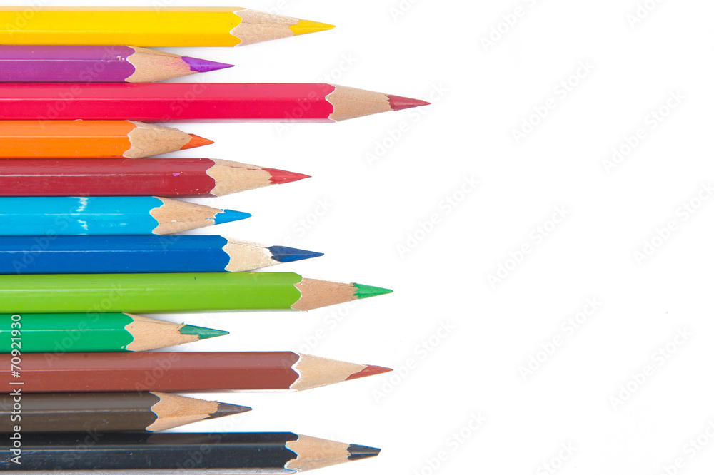Colour pencils isolated on white background Colour pencils isolated on white background