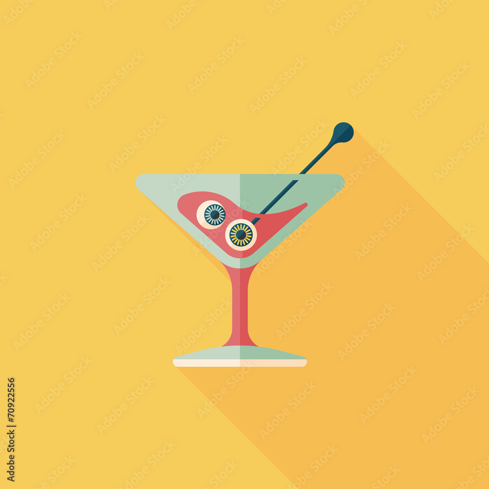 Halloween cocktail flat icon with long shadow,eps10 Halloween cocktail flat icon with long shadow,eps10