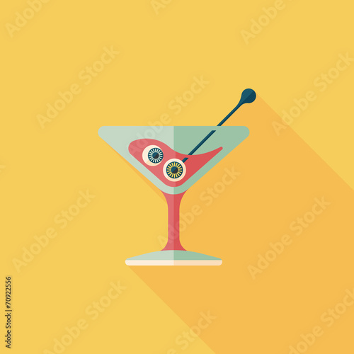 Halloween cocktail flat icon with long shadow,eps10