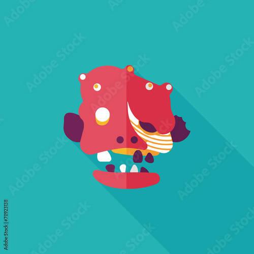 Frankenstein flat icon with long shadow,eps10