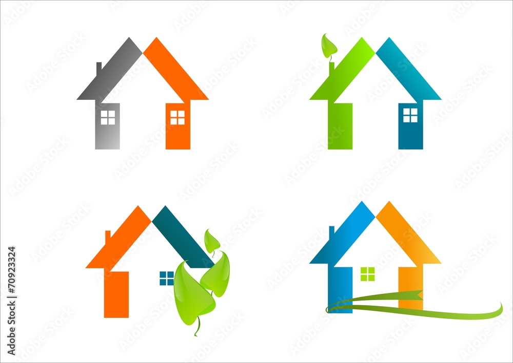 real estate House logo, abstract symbol home