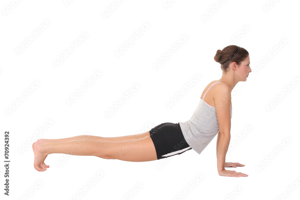 Young woman training yoga