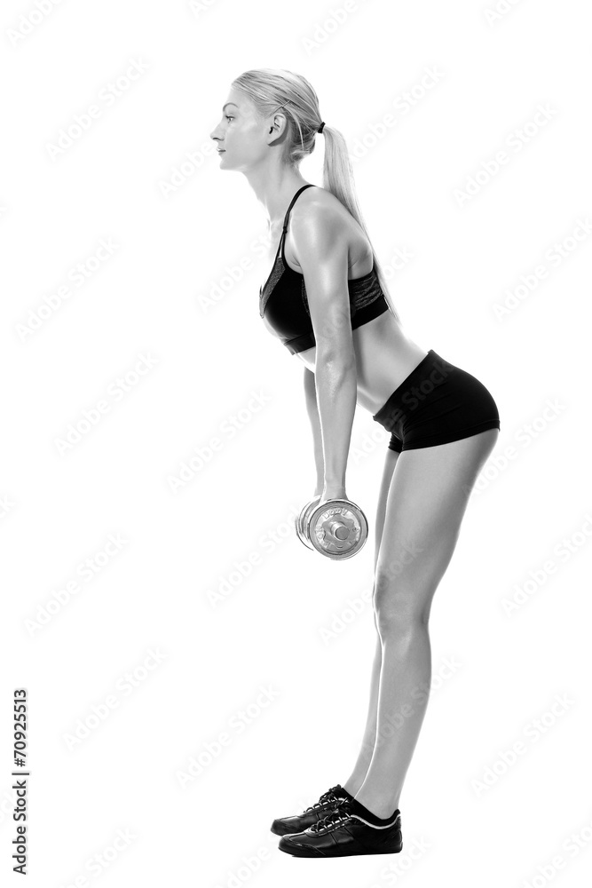 Sexy and fit woman lifting hand weights Sexy and fit woman lifting hand weights