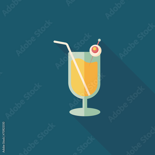 Halloween cocktail flat icon with long shadow,eps10