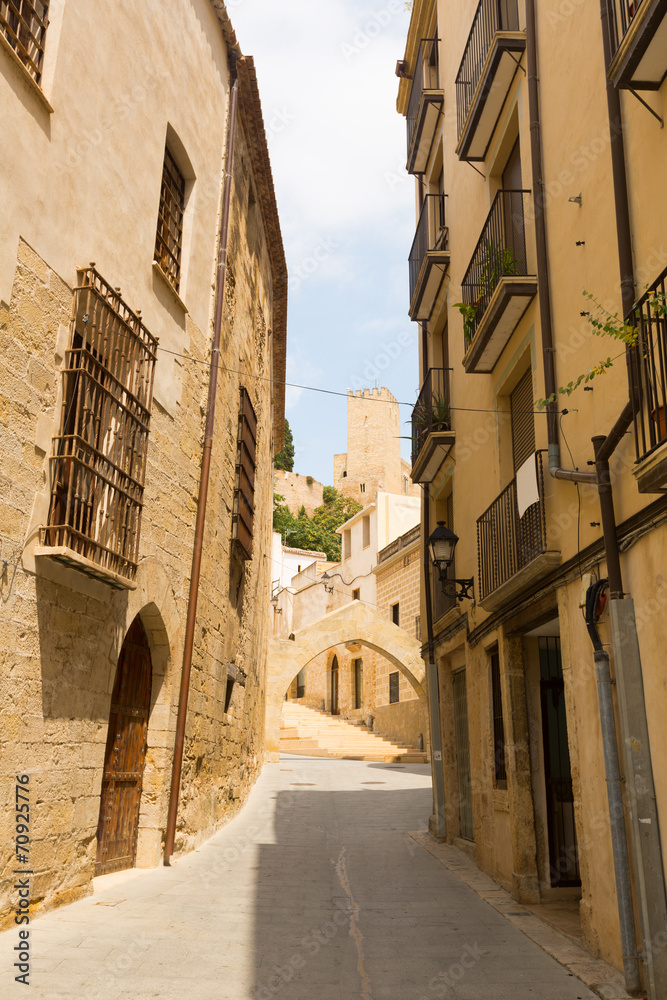 Narrow street in old  Tortosa