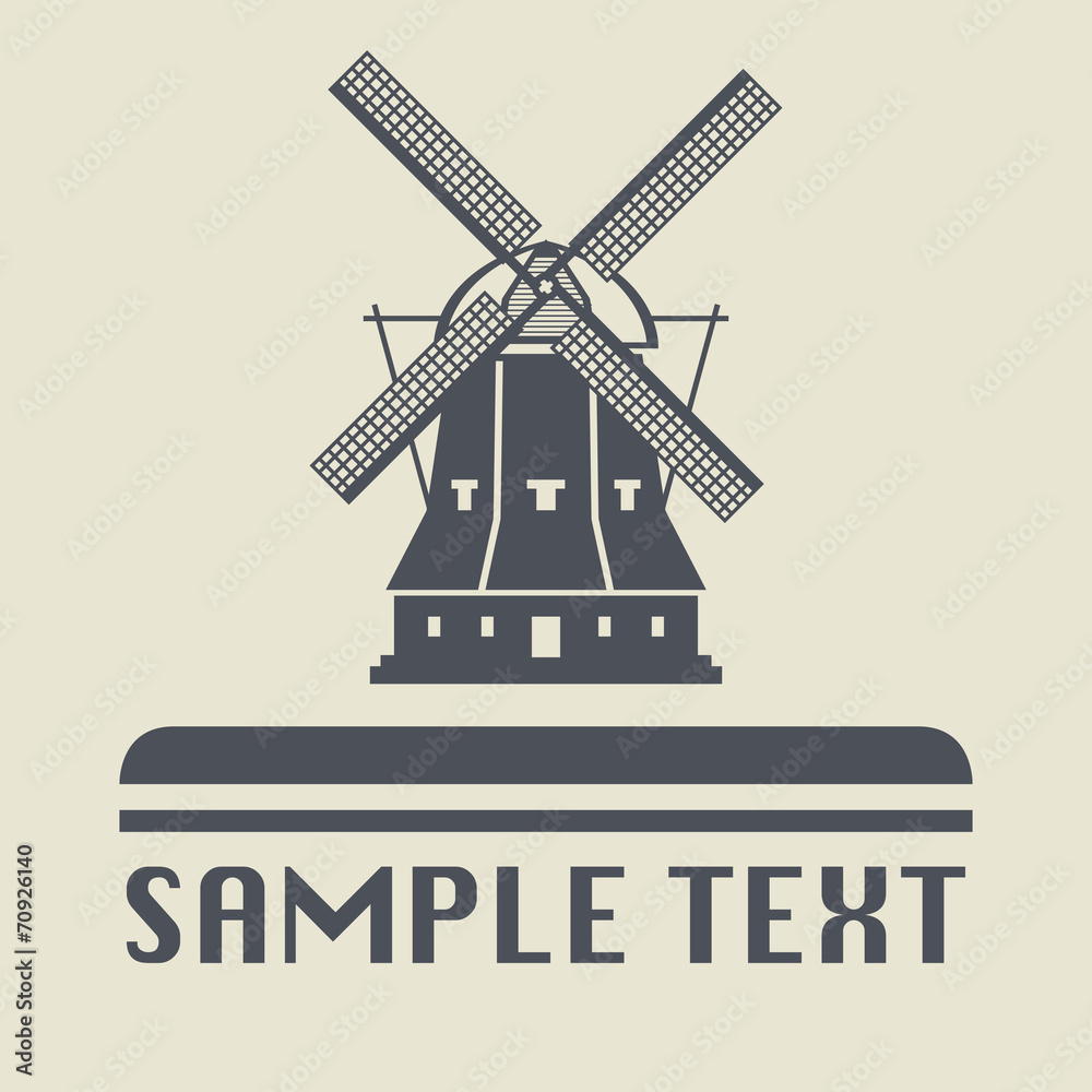 Fototapeta premium Windmill icon or sign