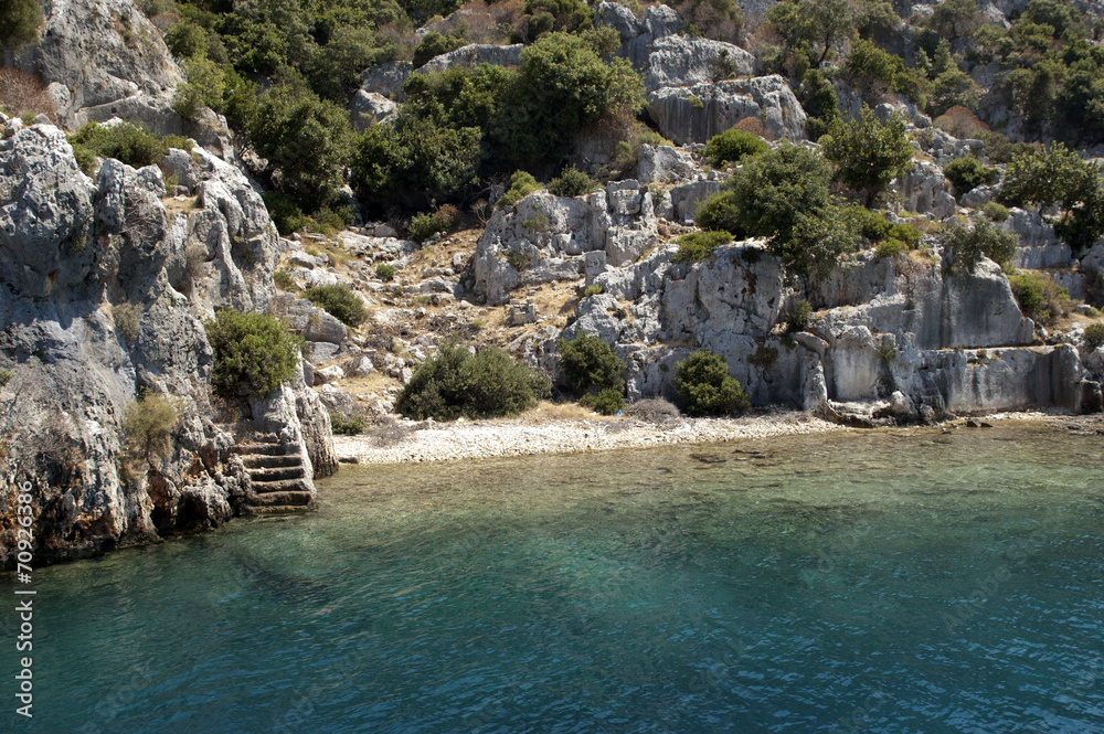 Ancient sunken city in modern Turkey, near the city of Kekova.