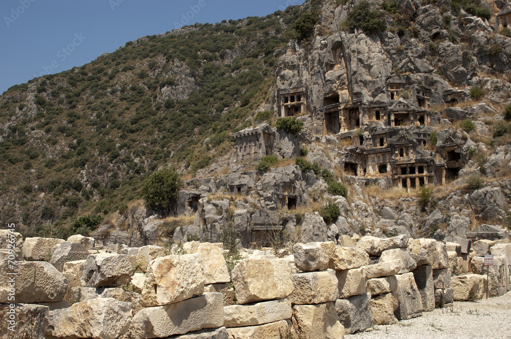 Rock-cut tombs in Myra, Demre, Turkey, Scene 15